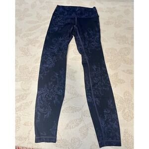Lululemon Wunder Under Hi-Rise Tight Womens Foliage Moody Blues Black Size 8